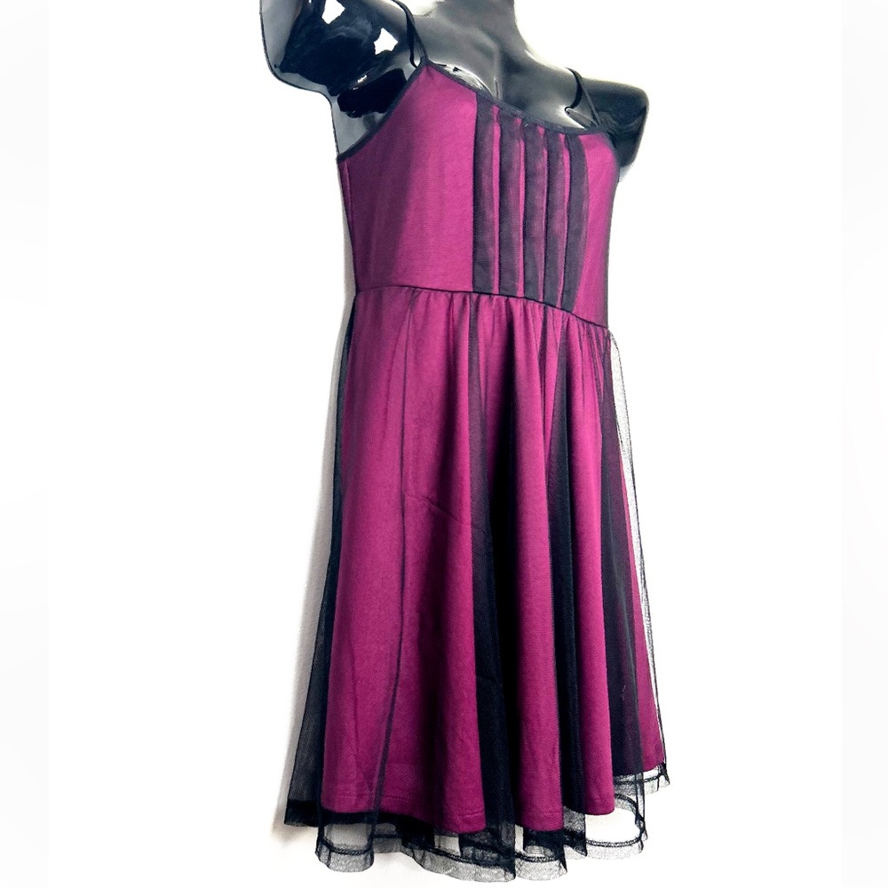 Xhilaration Maroon & Black Dress NWOT - Picture 5 of 10